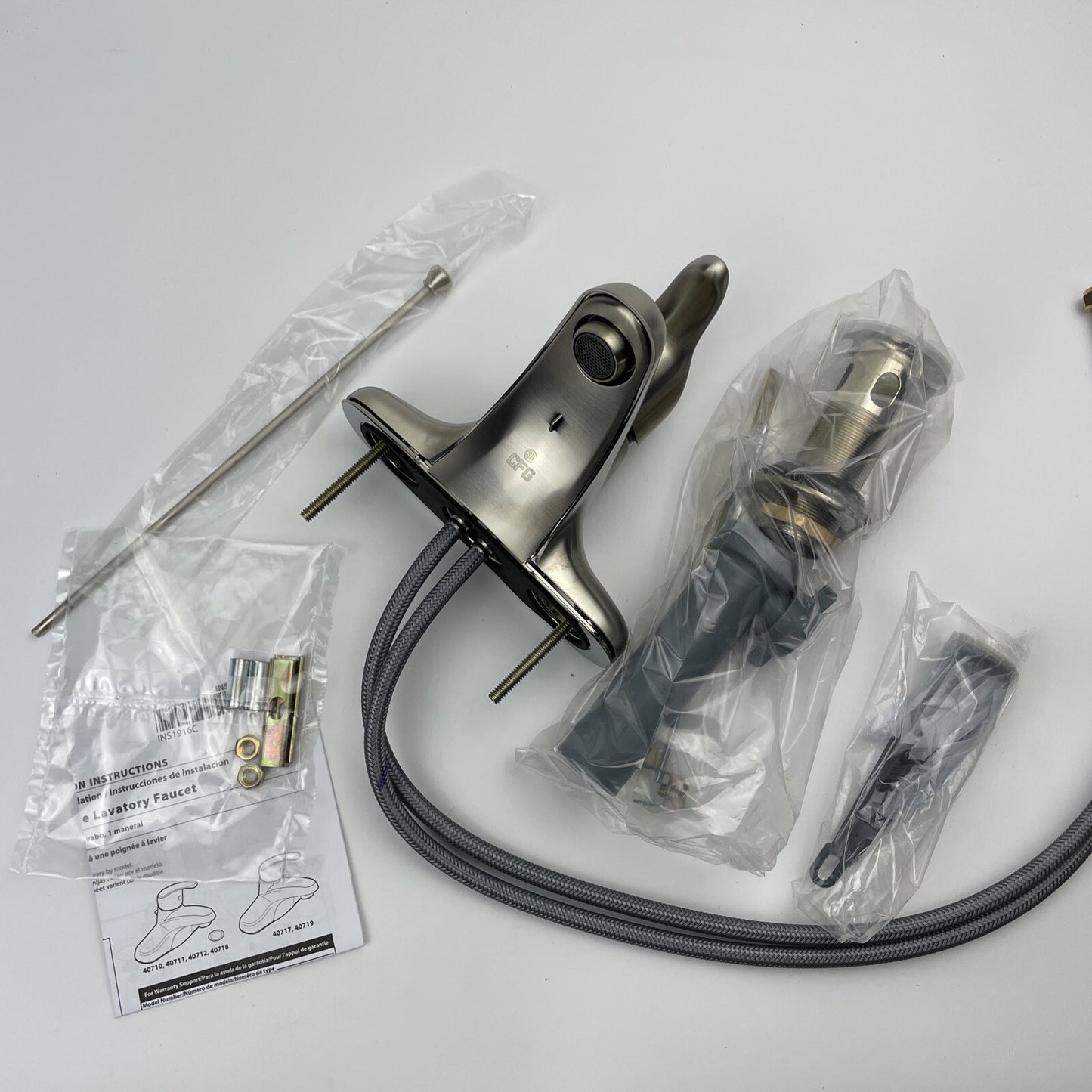 Moen CFG CA40712BN Cornerstone One-Handle Bathroom Centerset Faucet, Nickel