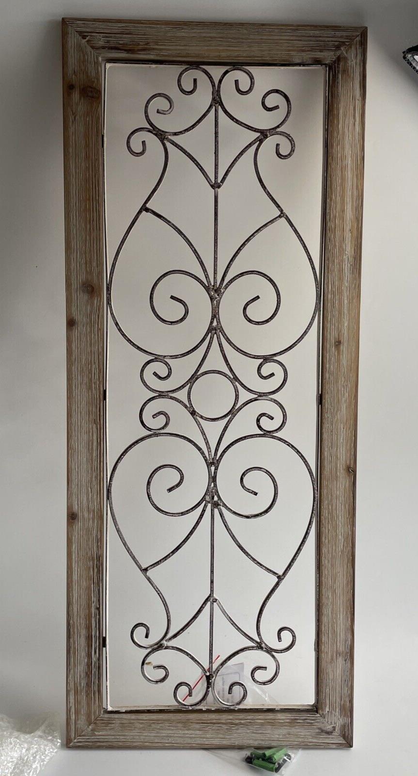 Lavish Home 80-WALLPN-1 Wall Décor, (L) 12.5” x (W) .44” x (H) 30.75”, Brown/Whi