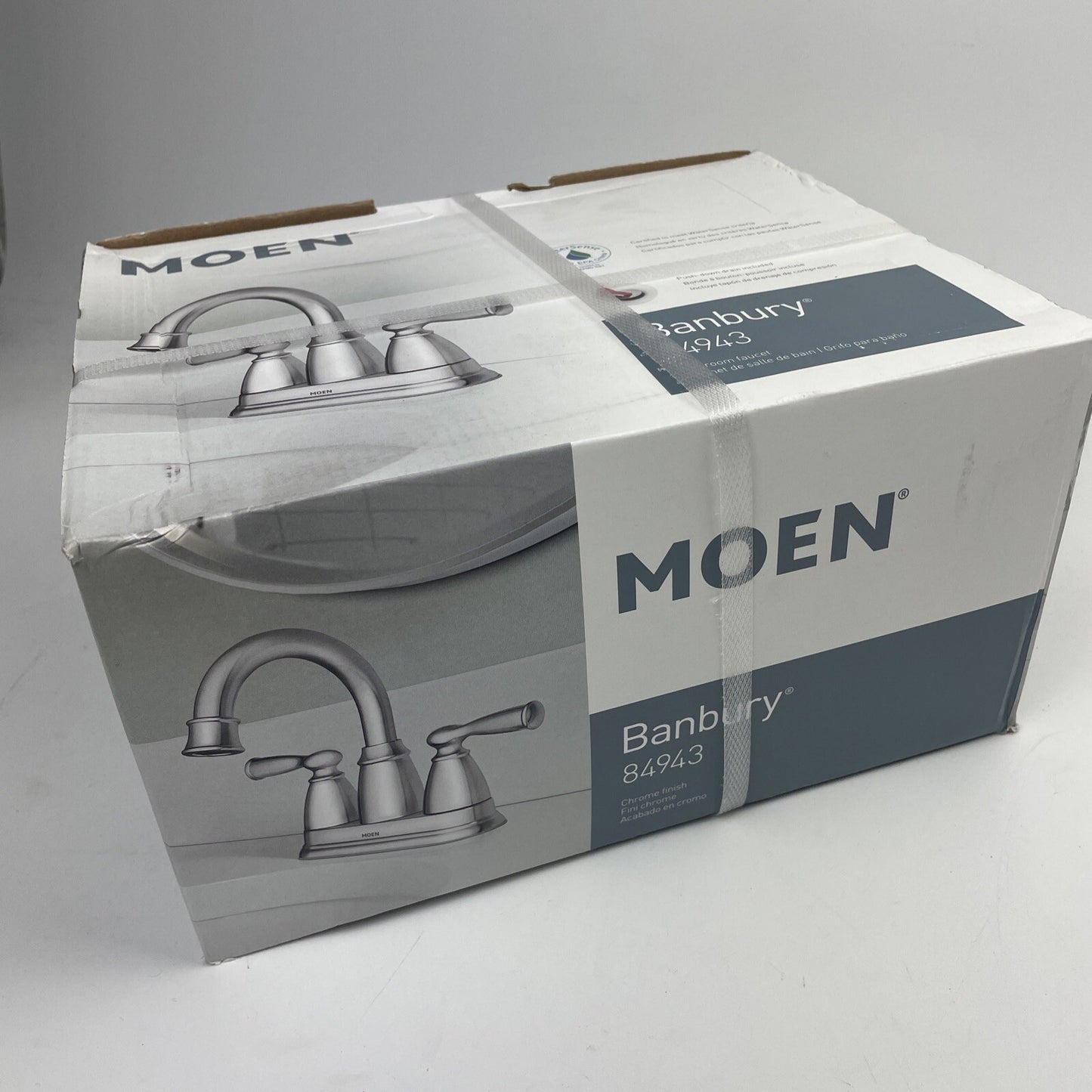 New Moen 84943 Banbury 4" Centerset 2-Handle Bathroom Sink Faucet - Chrome