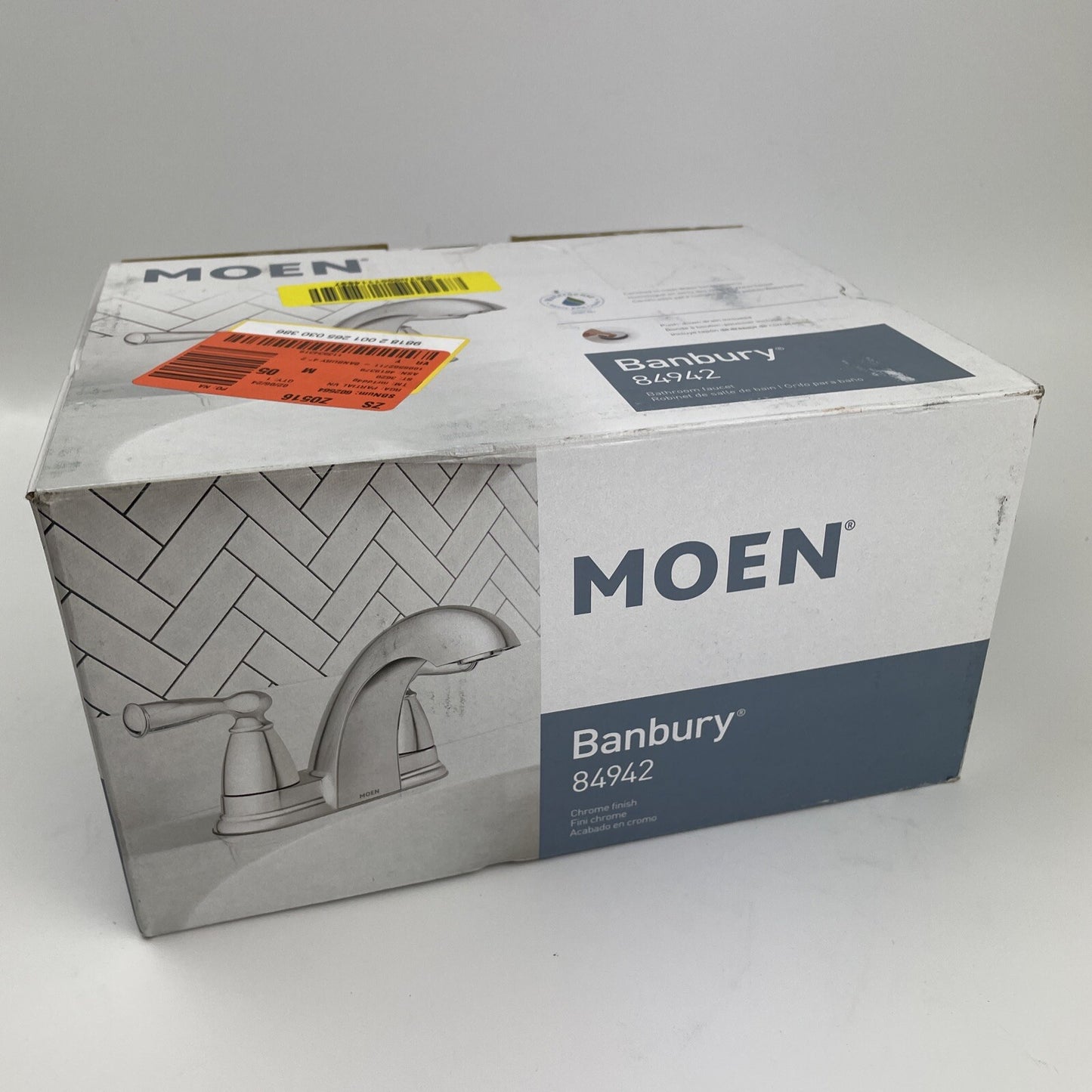 Moen 84942 Banbury Two-Handle Centerset Bathroom Sink Faucet - Chrome