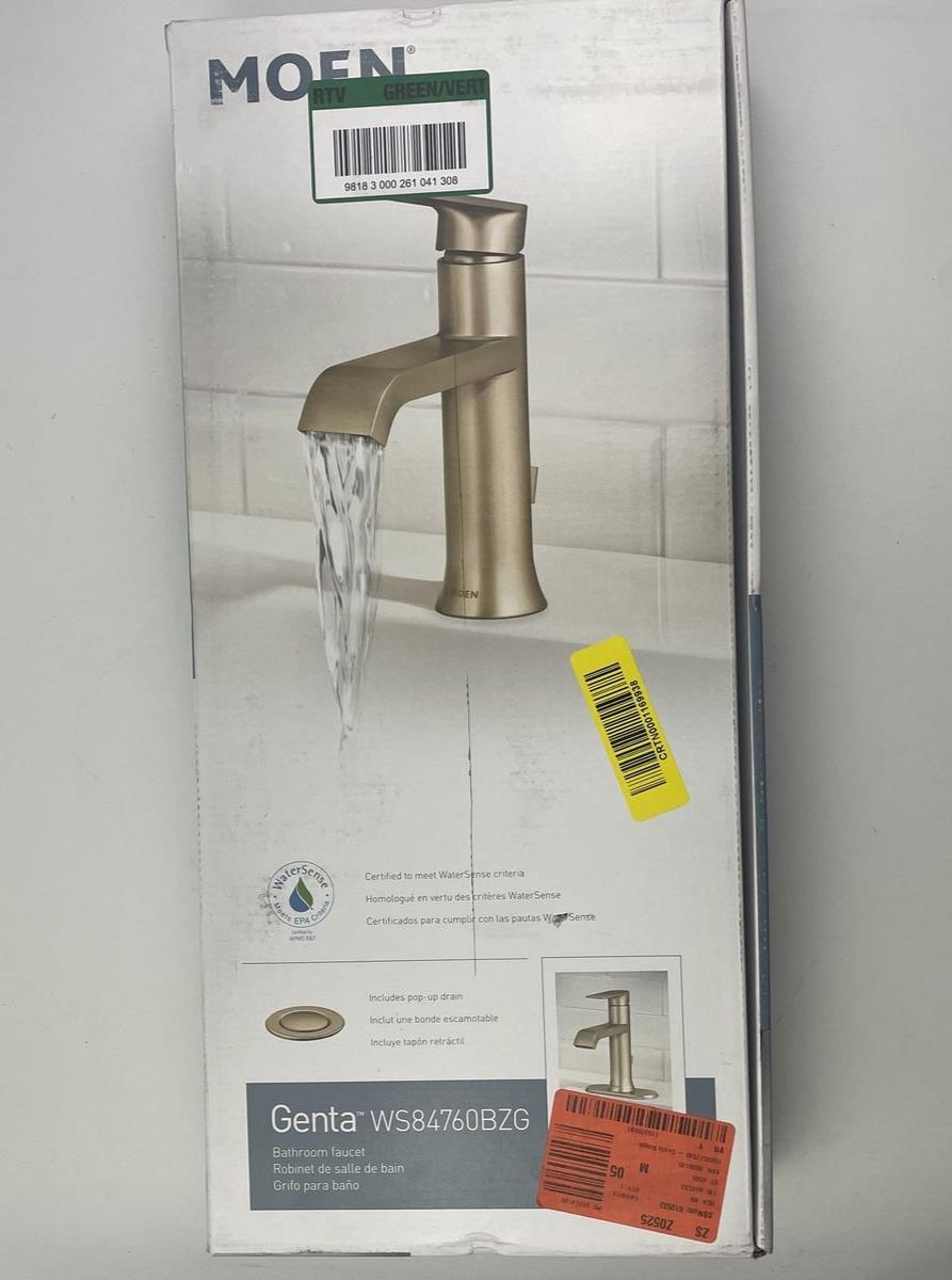 Moen WS84760BZG Genta Single Hole Single-Handle Bathroom Faucet - Bronzed Gold