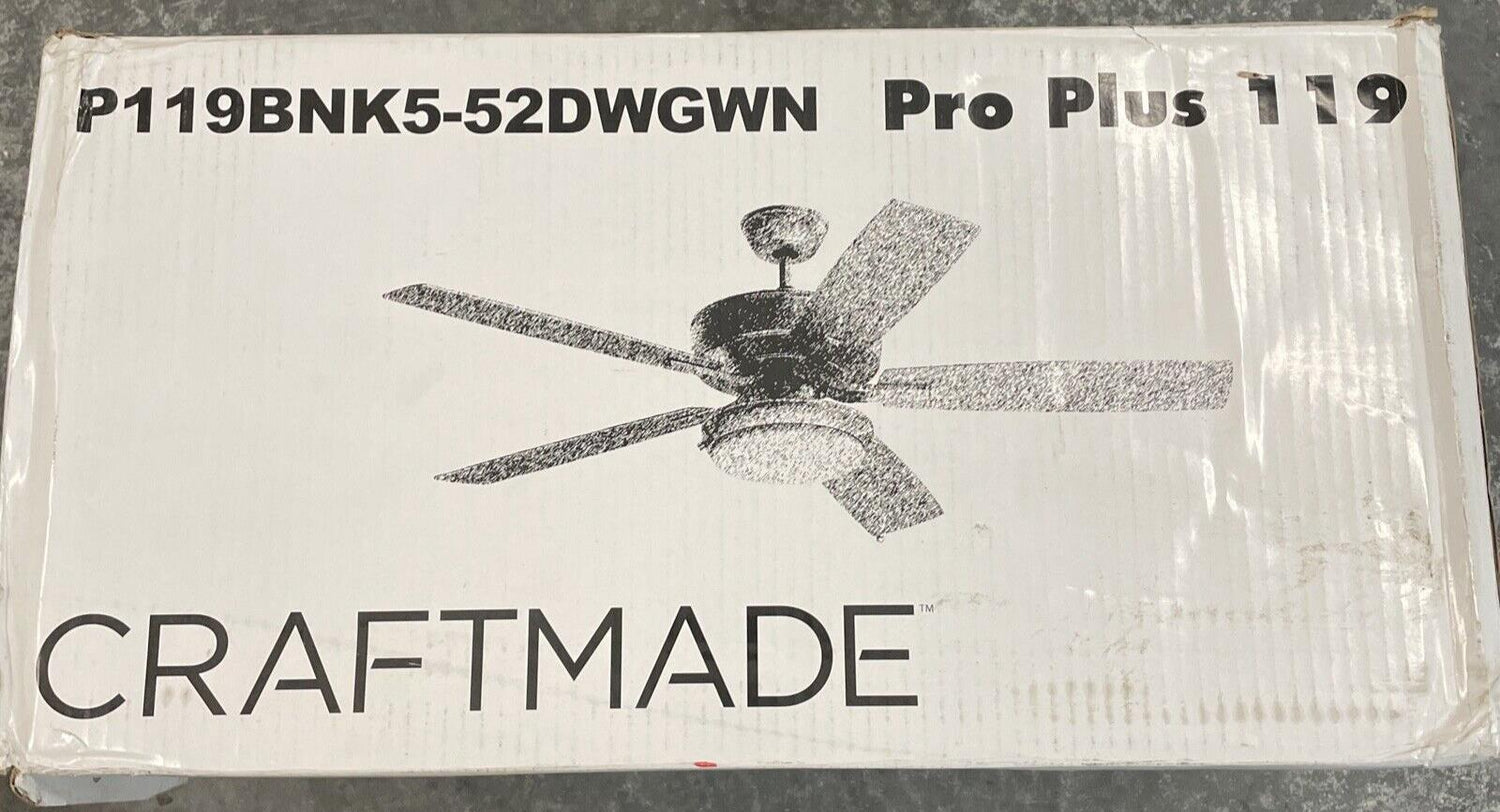 Craftmade Lighting P119BNK5-52DWGWN Pro Plus 119 Series - 52 Inch 5 Blade