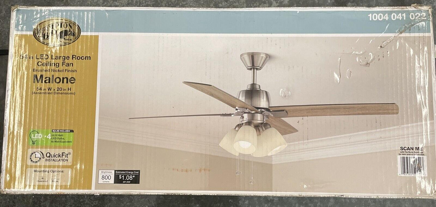 (READ) Hampton Bay 59254 Malone 54 in. Ceiling Fan