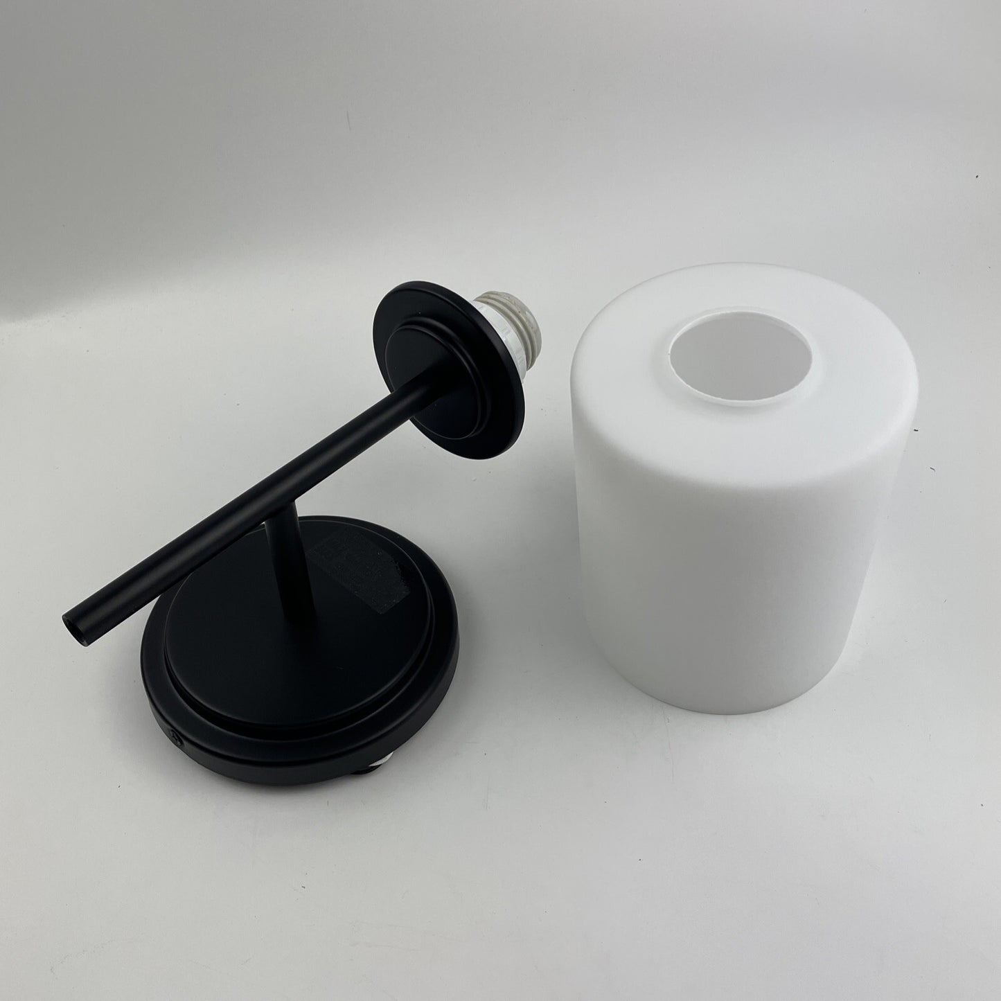 Kichler 55140BK Ali Black Bathroom Wall Sconce Light Satin Etched Opal Glass