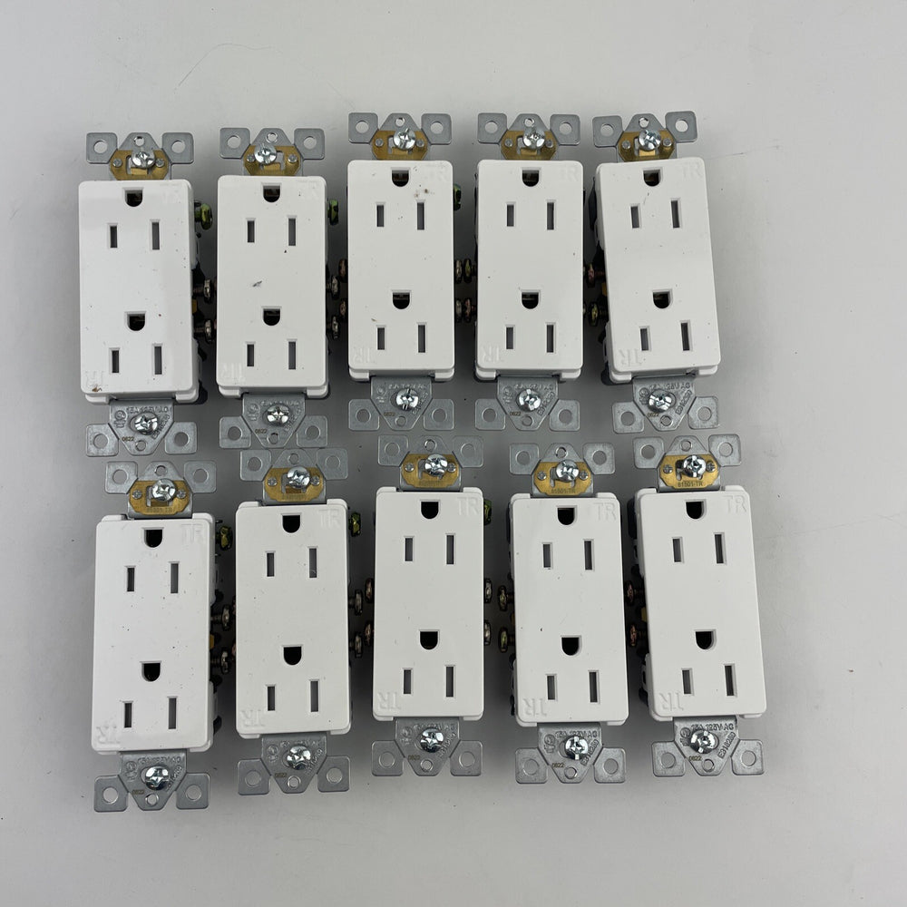 (10-Pk) Enerlites Tamper-Resistant Decorator Electrical Wall Outlet White 125V