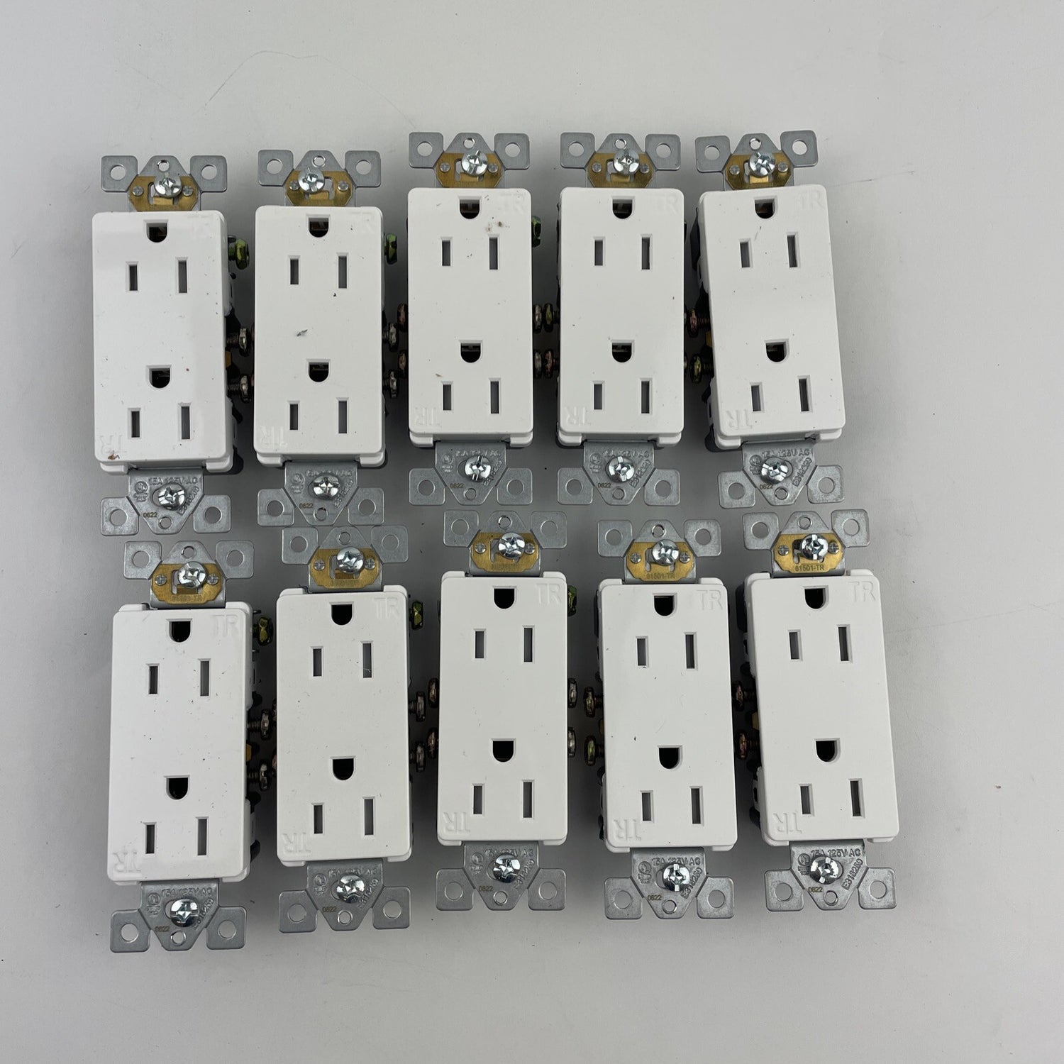 (10-Pk) Enerlites Tamper-Resistant Decorator Electrical Wall Outlet White 125V