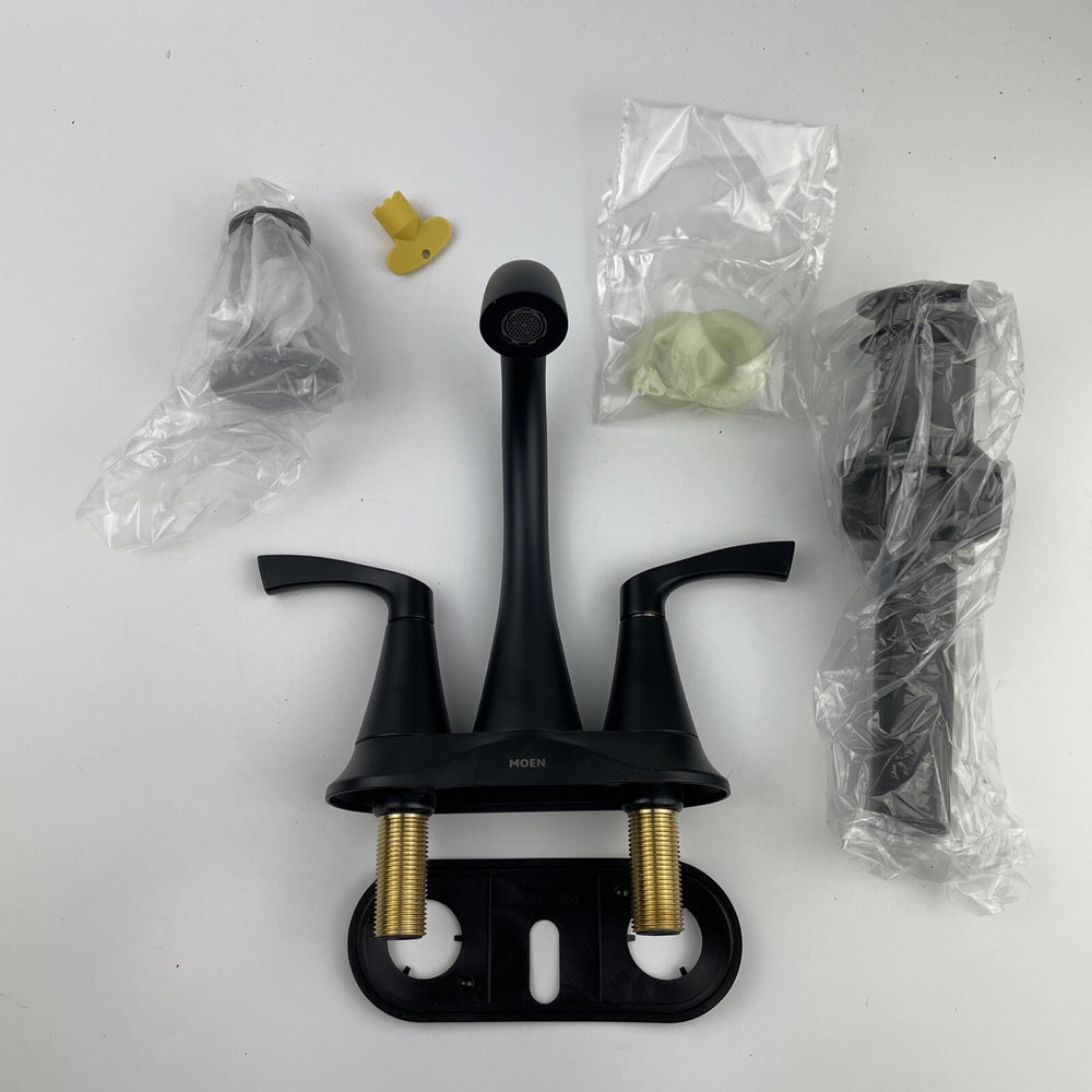 Moen 84467BL Korek 4 in. Centerset 2-Handle Bathroom Faucet - Matte Black