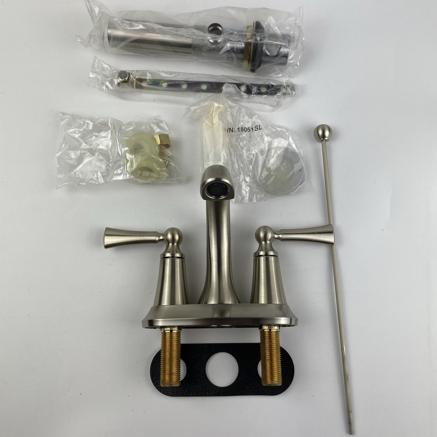 Moen 4505BN Wynford Centerset High-Arc Bathroom Faucet - Brushed Nickel