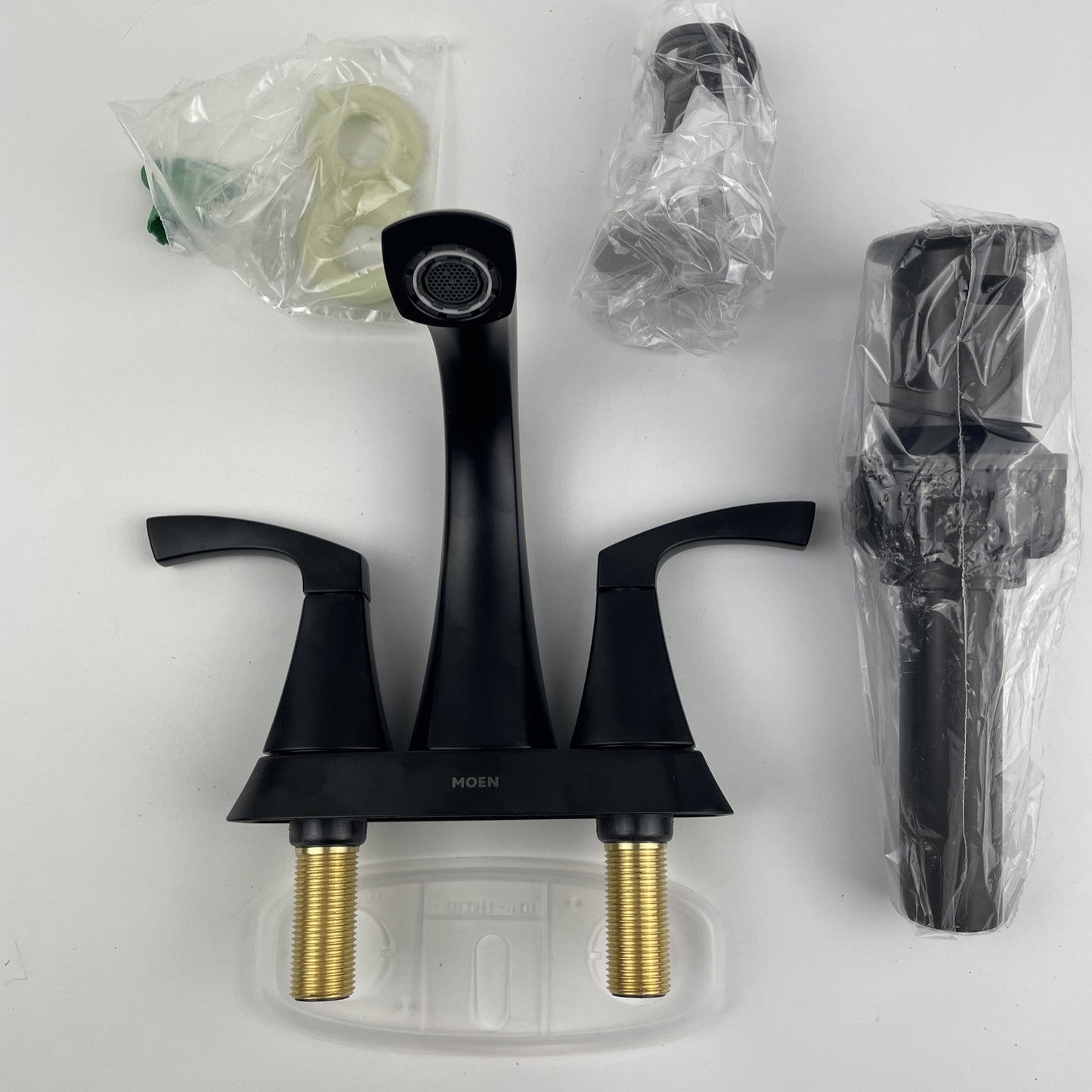 Moen 84506BL Lindor Two-Handle High Arc Bathroom Faucet - Matte Black
