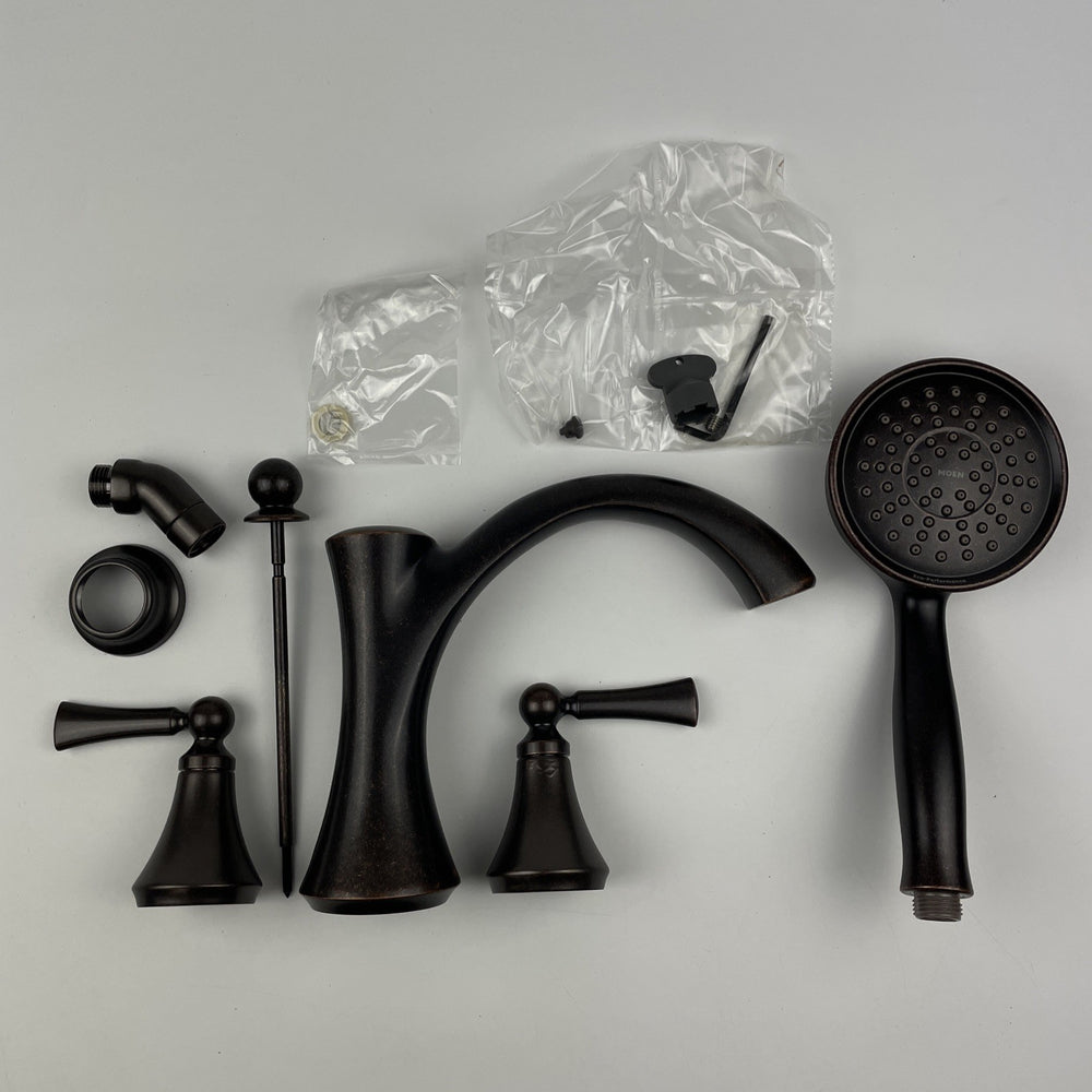 (READ) Moen T654ORB Wynford Deck Mounted Roman Tub Filler Trim Oil Rubbed Bronze