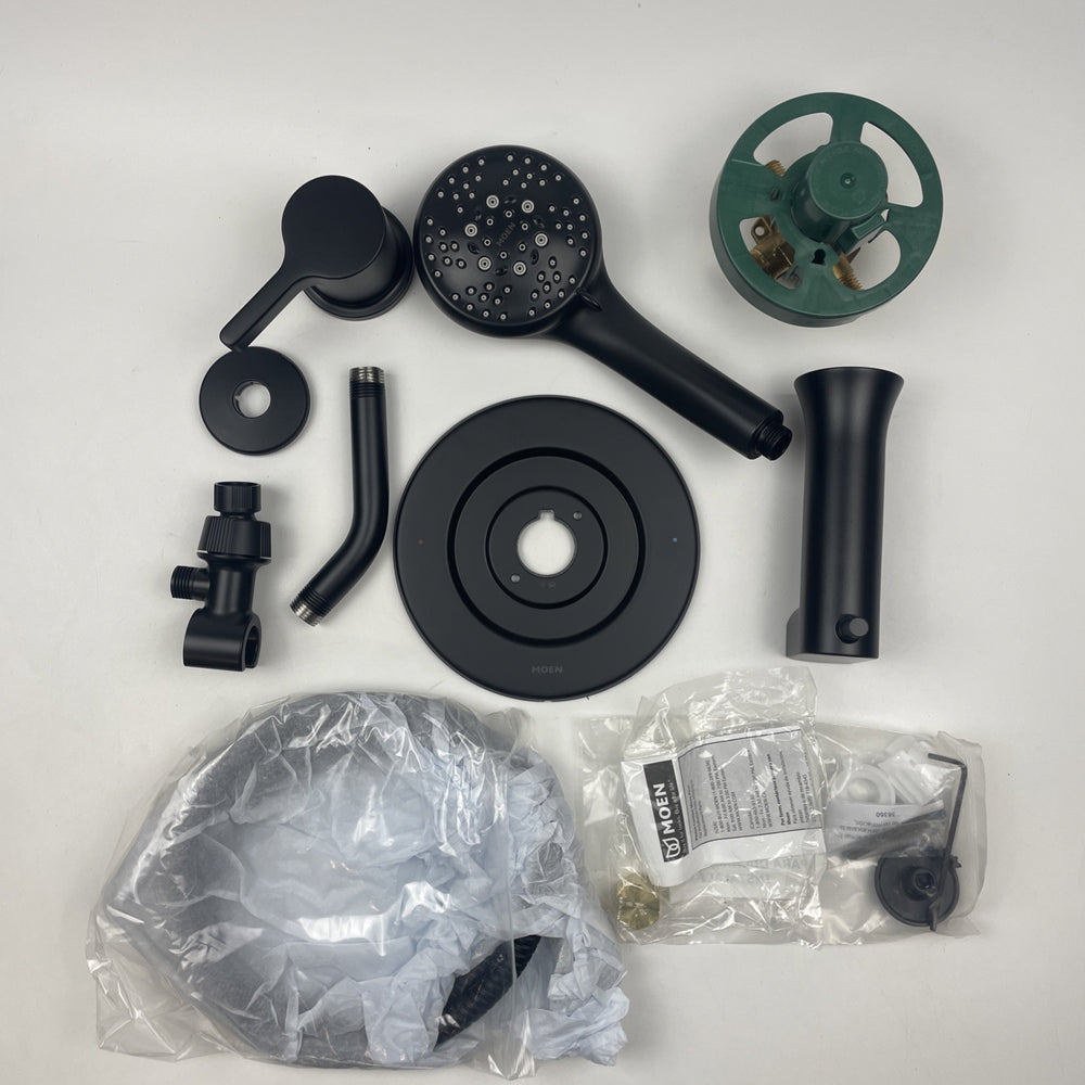 (READ) Moen 82775BL Beric Single-Handle 5-Spray Tub & Shower Faucet Matte Black