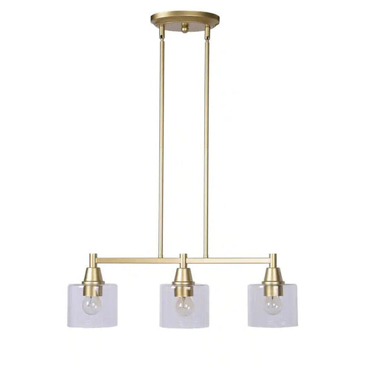 Hampton Bay Oron 3-Light Gold Linear Island Pendant Hanging Kitchen Lighting