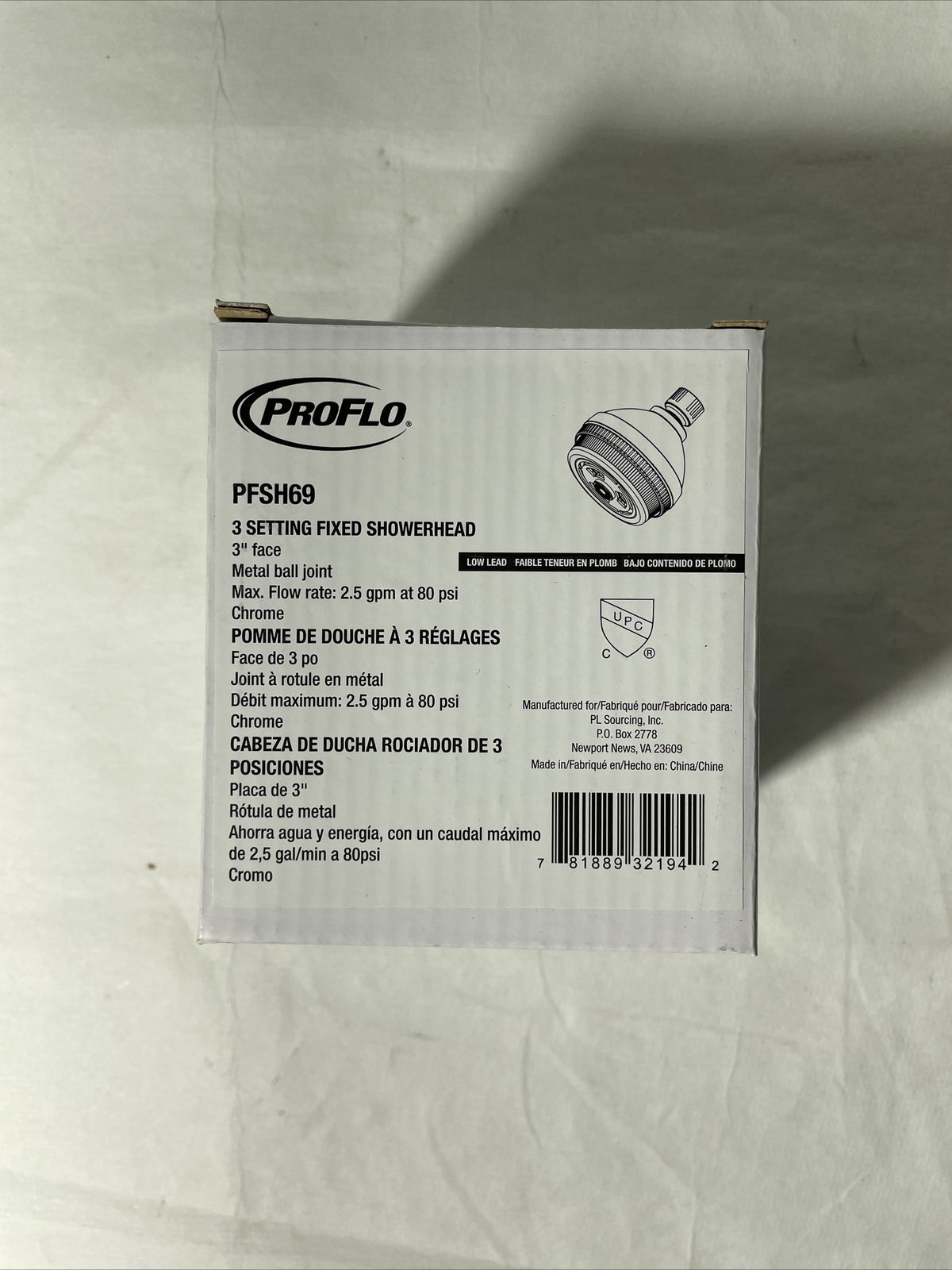 ProFlo 3 Setting Fixed Showerhead PFSH69