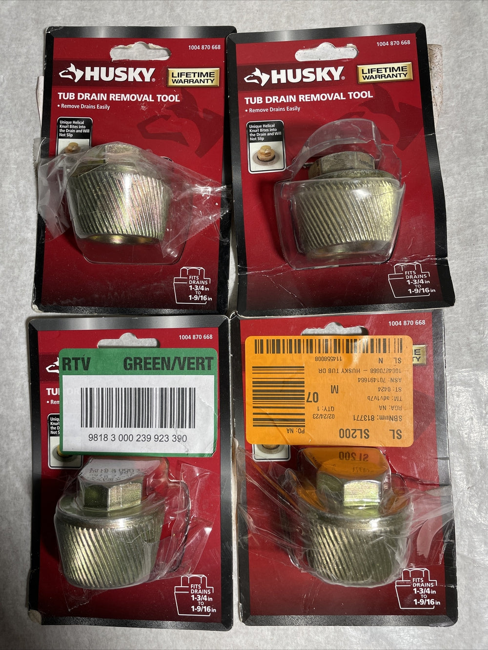 Husky Drain Removal Tool Fits Drains 1-3/4" to 1-9/16" (‎410-075-0111)