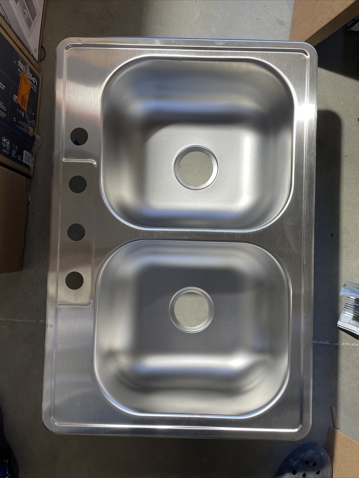 Glacier Bay 33" Drop-In Kitchen Sink 2-Bowl Rectangular Stainless Steel w/Faucet
