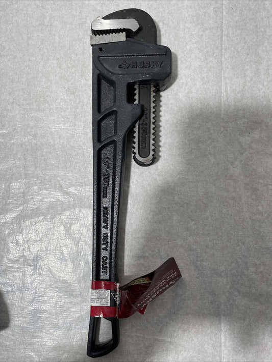 Husky 14 in. Heavy Duty Cast Iron Pipe Wrench with 1-1/2 in. Jaw Capacity