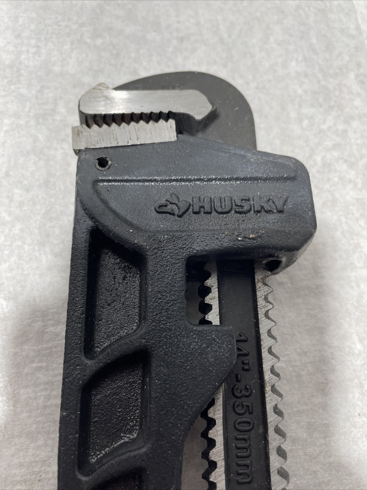 Husky 14 in. Heavy Duty Cast Iron Pipe Wrench with 1-1/2 in. Jaw Capacity
