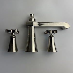 Moen TS927NL Flara Polished Nickel Two-Handle High Arc Roman Tub Faucet