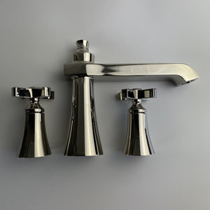 Moen TS927NL Flara Polished Nickel Two-Handle High Arc Roman Tub Faucet