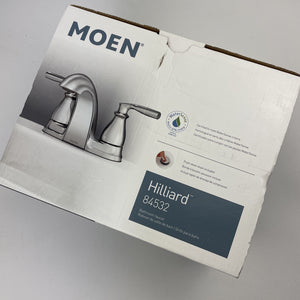 Moen 84532 Hilliard Two Handle Low Arc 4" Centerset Bathroom Faucet Chrome