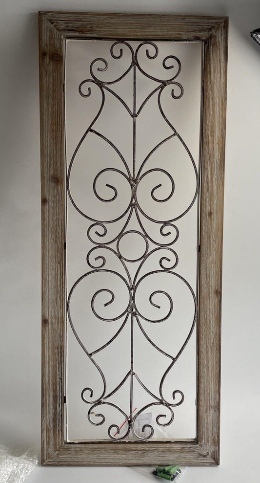 Lavish Home 80-WALLPN-1 Wall Décor, (L) 12.5” x (W) .44” x (H) 30.75”, Brown/Whi