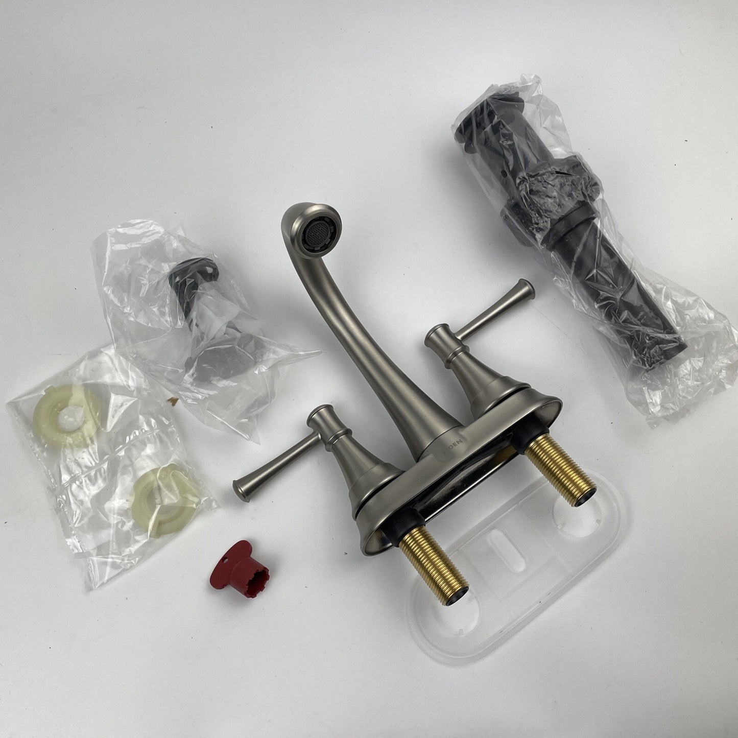 Moen 84755SRN Gilmour Brushed Nickel Two Handle 4" Centerset Bathroom Faucet