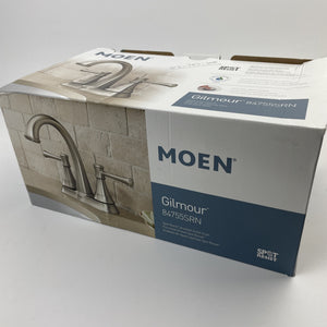 Moen 84755SRN Gilmour Brushed Nickel Two Handle 4" Centerset Bathroom Faucet