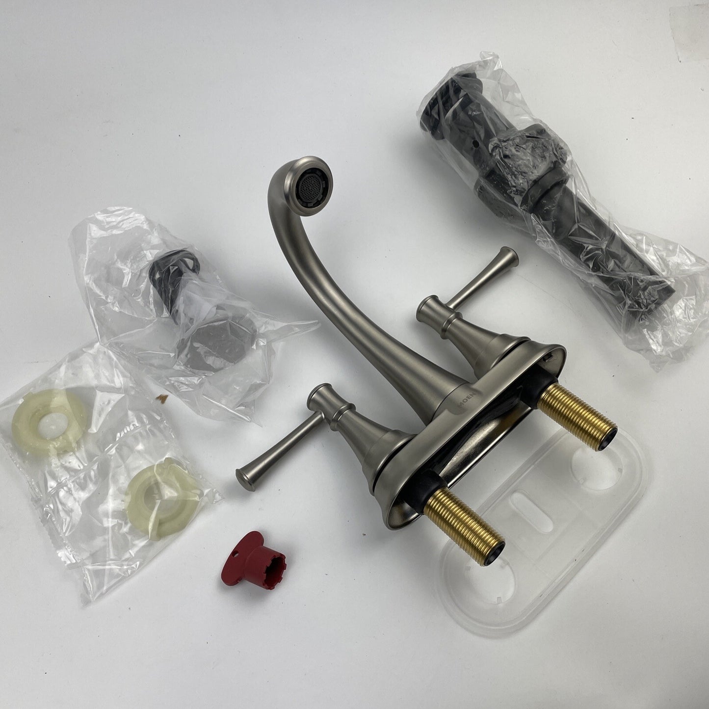 Moen 84755SRN Gilmour Brushed Nickel Two Handle 4" Centerset Bathroom Faucet