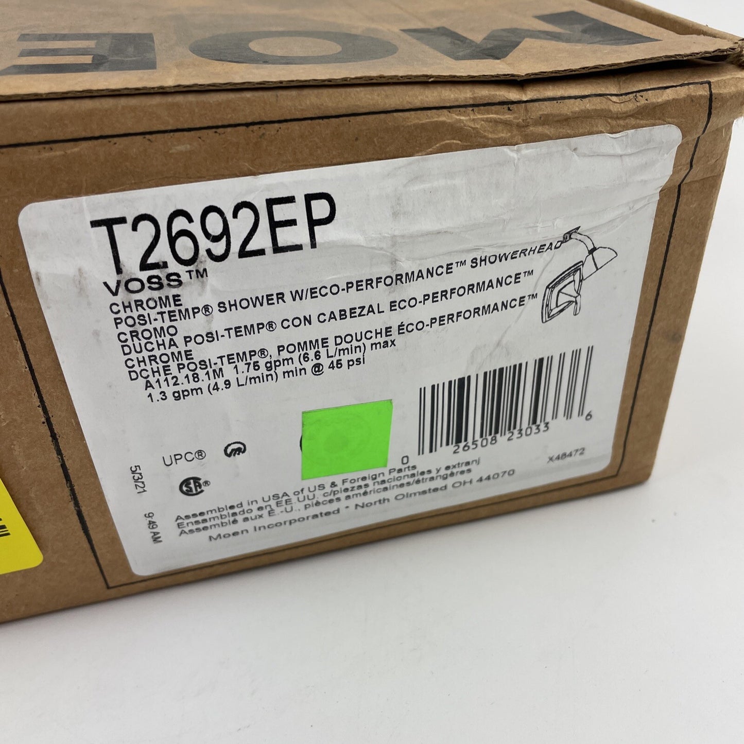 Moen T2692EP Voss Single Handle Posi-Temp Pressure Balanced - Chrome