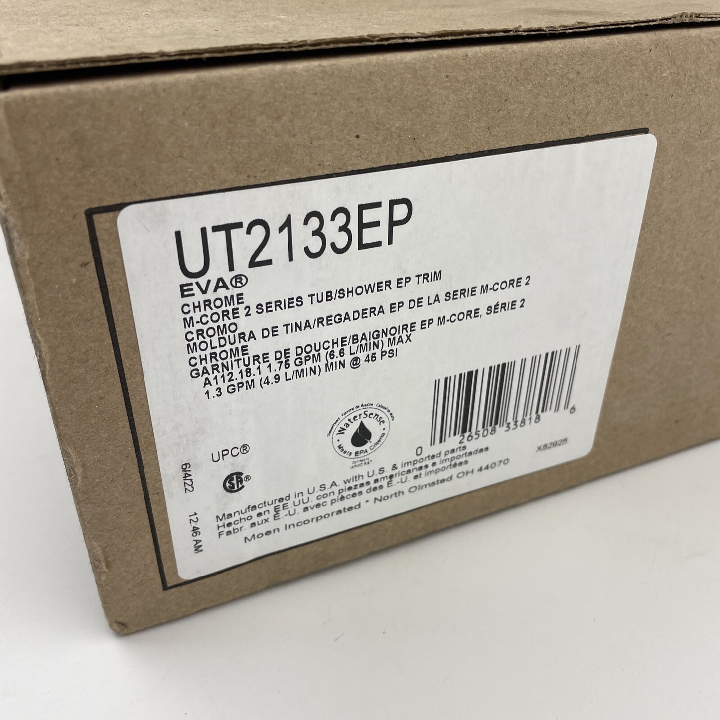 Moen UT2133EP Eva Tub and Shower Trim Package Single Function Head - Chrome