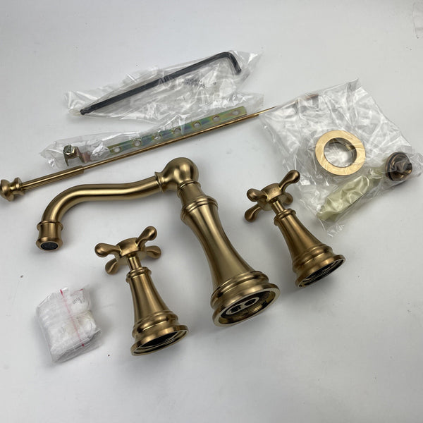 Moen TS42114BG Weymouth Two-Handle Widespread Bathroom Faucet Brushed Gold