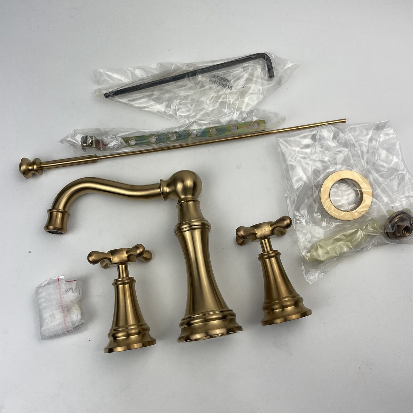 Moen TS42114BG Weymouth Two-Handle Widespread Bathroom Faucet Brushed Gold