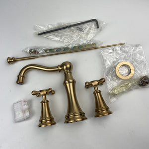 Moen TS42114BG Weymouth Two-Handle Widespread Bathroom Faucet Brushed Gold