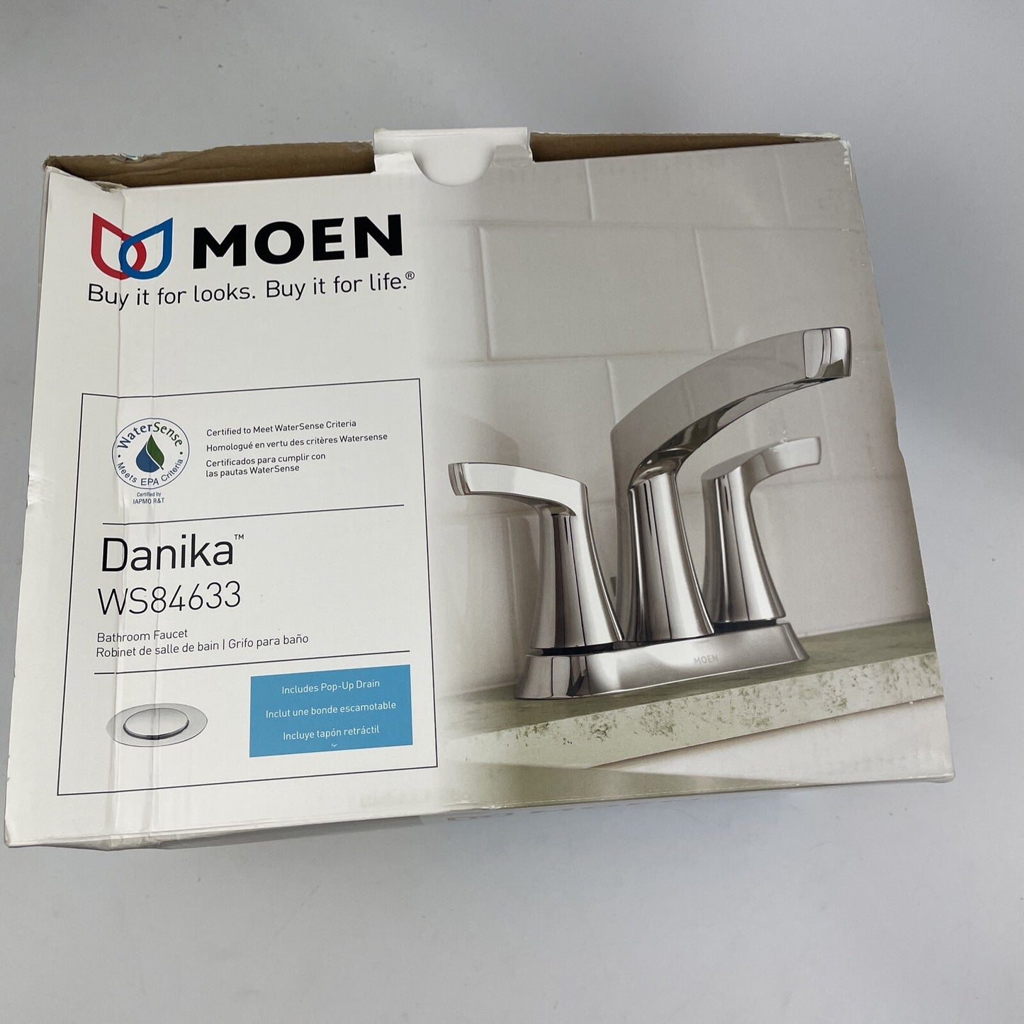 Moen Danika WS84633 Two-Handle High Arc Bathroom Faucet Chrome