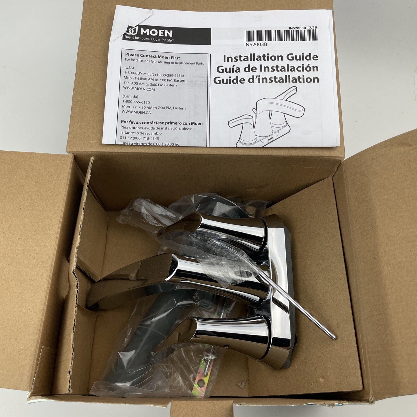 Moen Danika WS84633 Two-Handle High Arc Bathroom Faucet Chrome