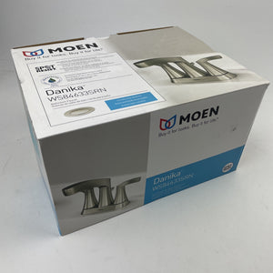 Moen Danika WS84633SRN Spot Resist Brushed Nickel Centerset Pop Up Drain Faucet