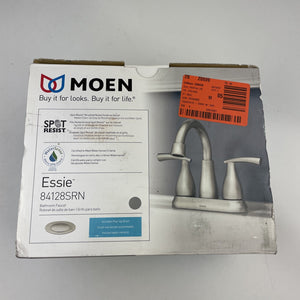 Moen 84128SRN Essie Two-Handle 4 in. Centerset Faucet - Brushed Nickel