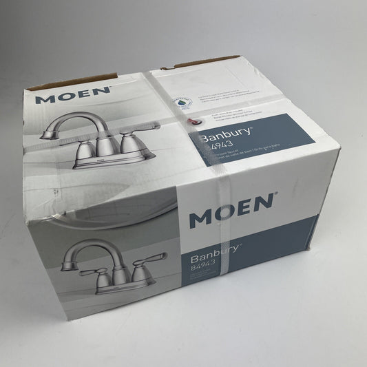New Moen 84943 Banbury 4" Centerset 2-Handle Bathroom Sink Faucet - Chrome