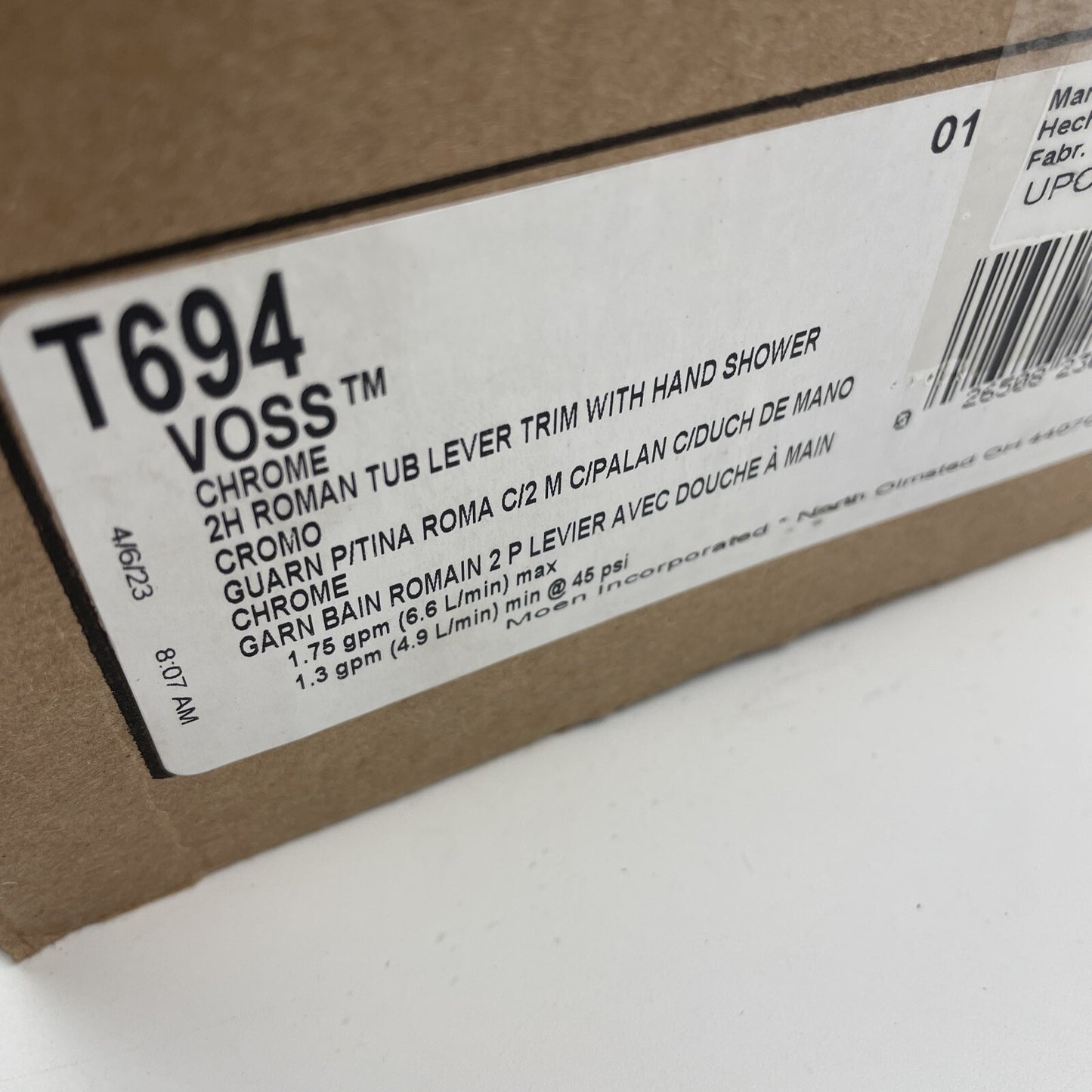 Moen T694 Voss Roman Tub Faucet Trim with Handshower Polished Chrome