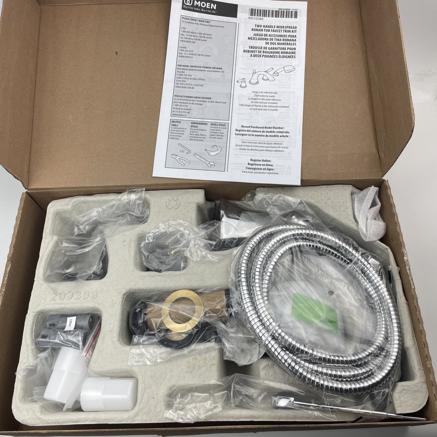 Moen T694 Voss Roman Tub Faucet Trim with Handshower Polished Chrome