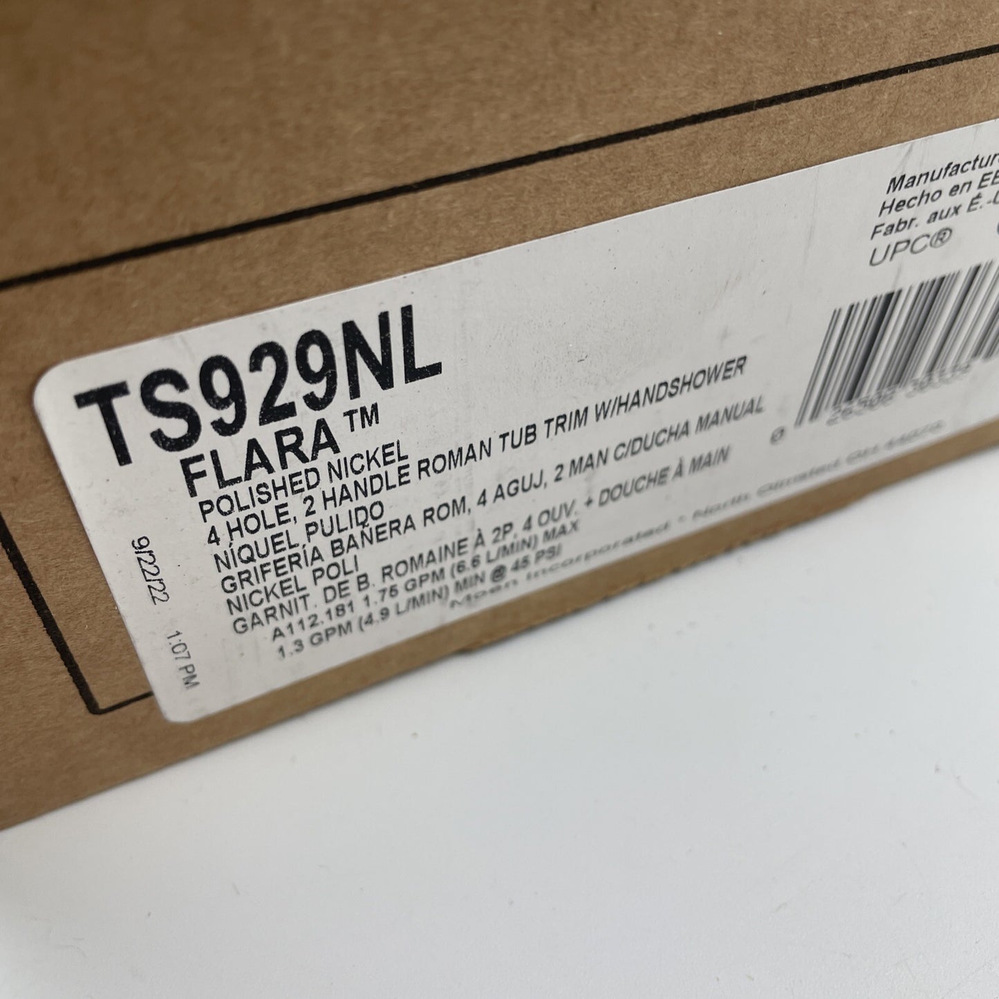 Moen TS929NL Flara 2 Handle Roman Tub Filler Trim Kit w/Sprayer Polished Nickel