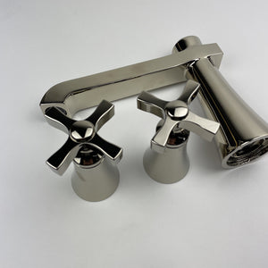 Moen TS929NL Flara 2 Handle Roman Tub Filler Trim Kit w/Sprayer Polished Nickel