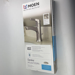 Moen WSL84733SRN Danika One-Handle High Arc Bathroom Faucet - Brushed Nickel