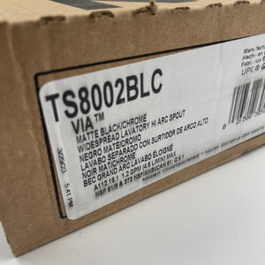 Moen TS8002BLC Via Widespread High Arc Bathroom Faucet in Matte Black / Chrome