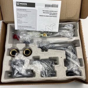 Moen TS8002BLC Via Widespread High Arc Bathroom Faucet in Matte Black / Chrome