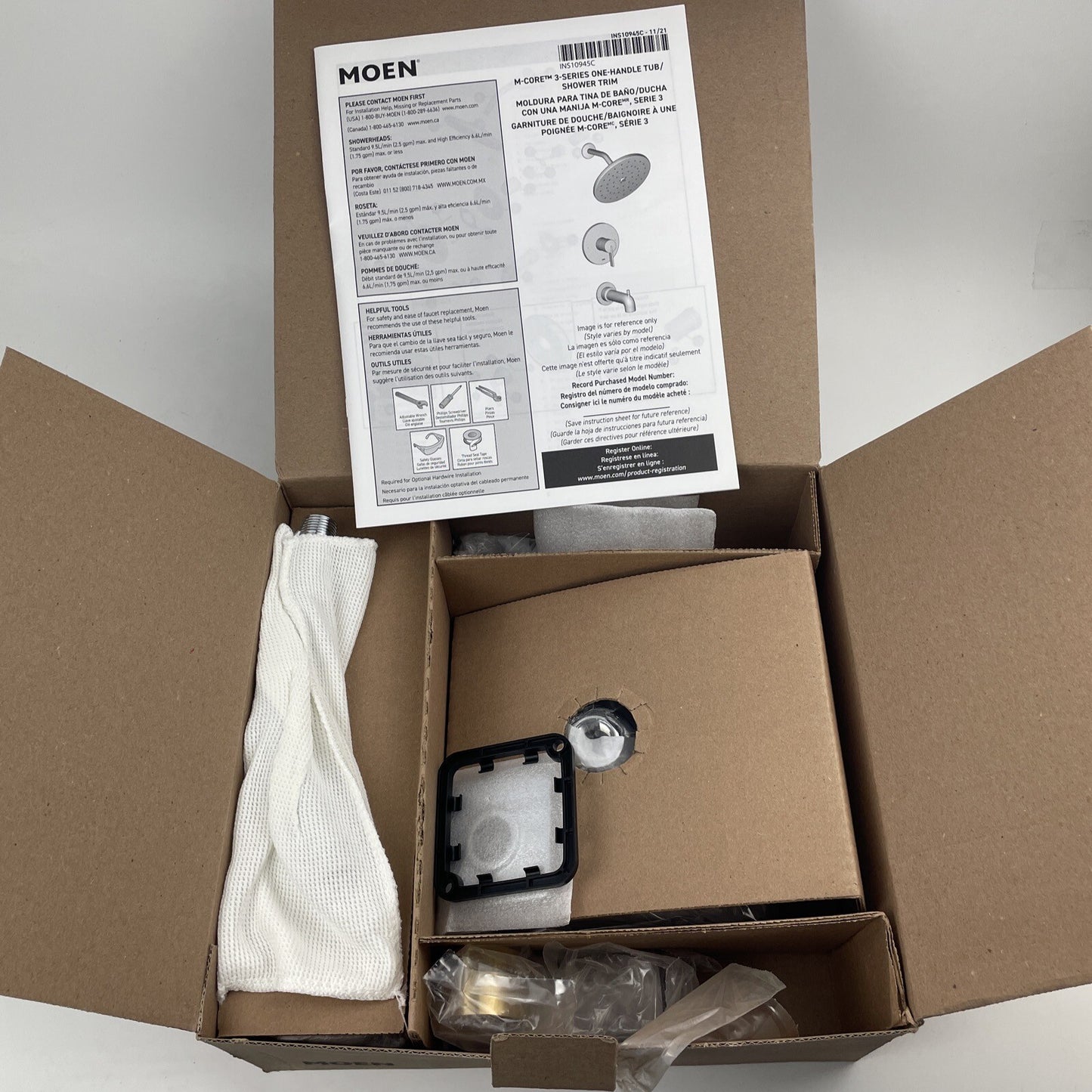 Moen UTS3713 90 Degree M-CORE 3-Series 1-Handle Tub and Shower Trim Kit - Chrome