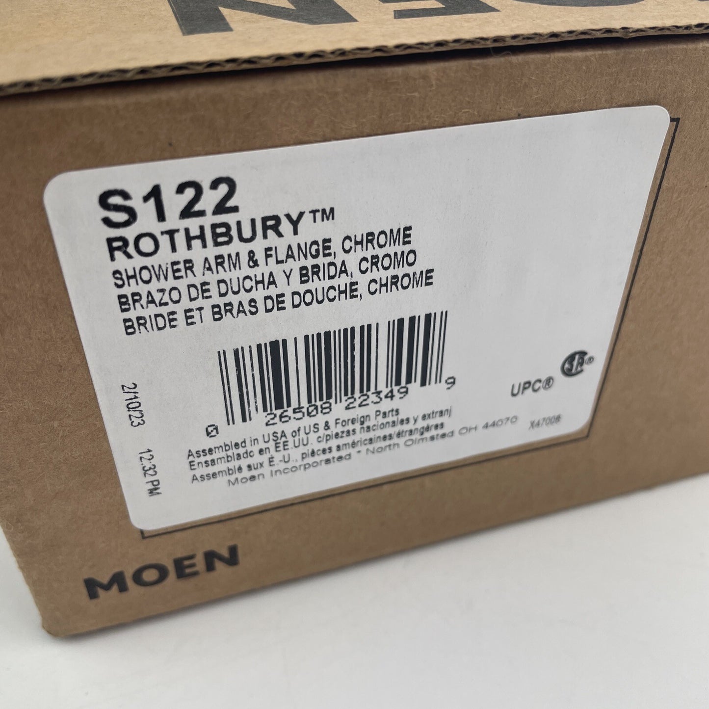 Moen S122 Rothbury 8" Shower Arm, Chrome