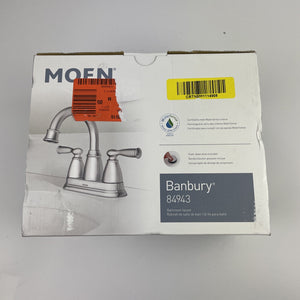 Moen 84943 Banbury 4" Centerset 2-Handle Bathroom Sink Faucet - Chrome