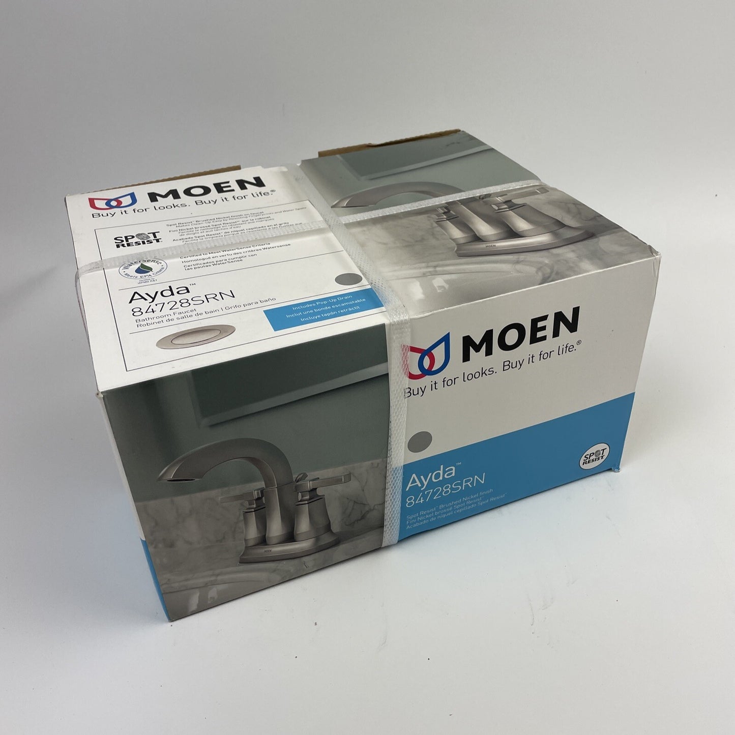 Moen 84728SRN Ayda 2-Handle Centerset Bathroom Sink Faucet - Spot Resist Nickel