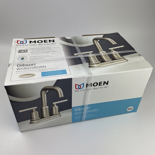 Moen WS84228SRN Gibson Two-Handle High Arc Bathroom Faucet -  Brushed Nickel